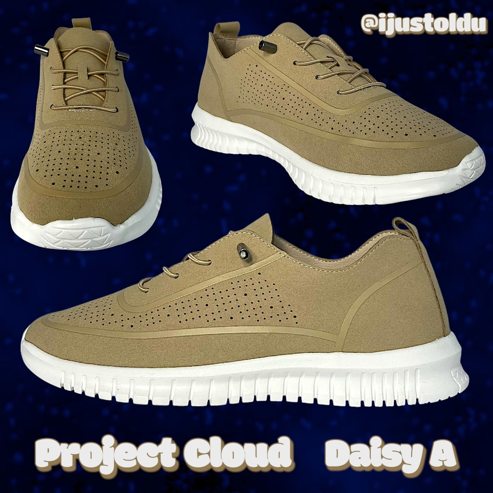 Project Cloud Daisy Sneaker | Women's 11 | Tan Microfiber & Leather Memory Foam